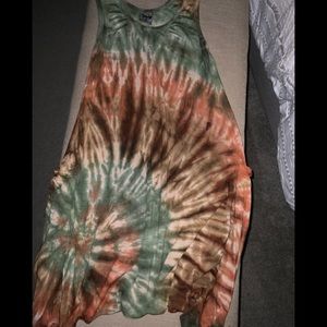 Three Cranes Gallery ~ hand painted multi~colored tie dye dress